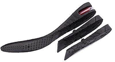 ANCOUS Unisex 3 Schicht Erhöhung Einlegesohle 1,96-2.75, Luftpolster Pad Shock Absorbieren Schuh Lift Taller Schuhe Pad (Schwarz 3)