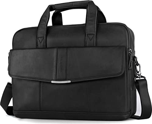 SPAHER - Valigetta in pelle sintetica per computer da uomo, 15,6 pollici, borsa a tracolla, asciugamano aziendale, regalo, B333-15.6-nero, 28 x 37 x 11 cm / 11 x 14.5 x 4.3 pulgadas, Valigette