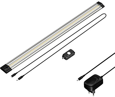 parlat LED Unterbau-Leuchte Siris mit Netzteil, Bewegungsmelder, flach, 50cm, 531lm, warm-weiß