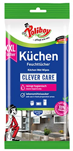 Poliboy, salviettine umidificate da cucina, XXL, per la pulizia della casa, con profumo di arancia, 1 x 24 panni – Made in Germany