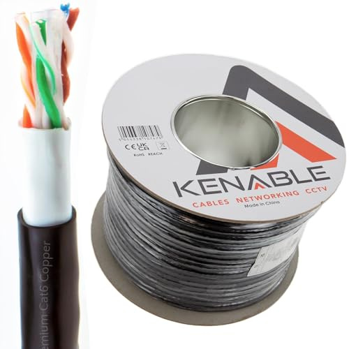 Prima Externo CAT6 Exterior Cobre Ethernet Red Cable Rollo con Gel 100 m [100 metros/100m]