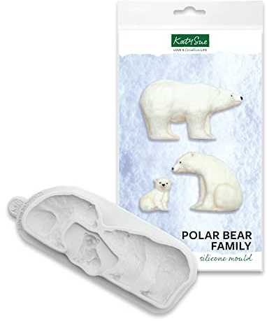 Moule en silicone de la famille des ours polaires pour la décoration de gâteaux, artisanat, petits gâteaux, Sugarcraft, bonbons, cartes et argile, approuvé pour la sécurité alimentaire,