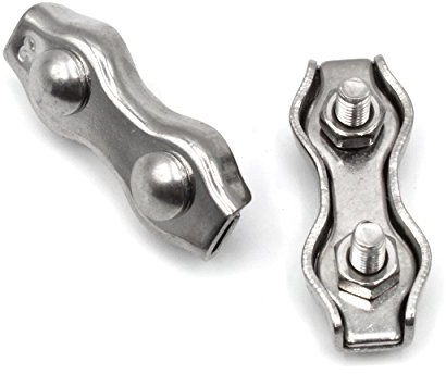 HEAVYTOOL Duplex Drahtseilklemme 10mm Edelstahl (4 Stück) V4A AISI 316 stahlseilklemme Doppelklemmen für Drahtseile Doppel Drahtseilklemmen Stahlseilklemmen Seilbefestigungsklemmen
