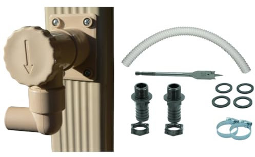 Capt'eau RÉCUPÉRATEUR d'eau DE Pluie pour CONDUITS RECTANGULAIRES + 1 Tuyau Souple 60cm + KIT RACCORD 2 RÉSERVES.