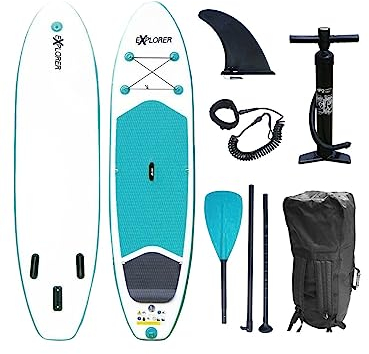 SUP EXPLORER Board Set Stand Up Paddle aufblasbar Surfboard Paddling ISUP 300
