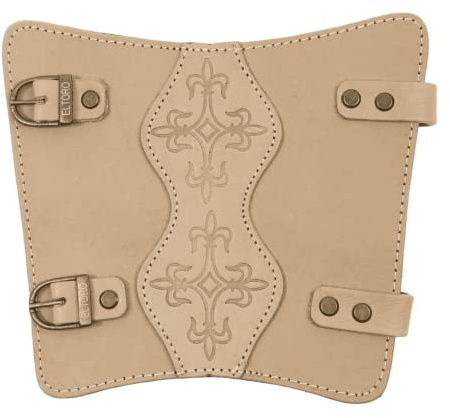 elToro Prime Brea - Buckle - Armschutz; Schutz aus robustem, hochwertigem Glattleder mit Ornament (Natural)