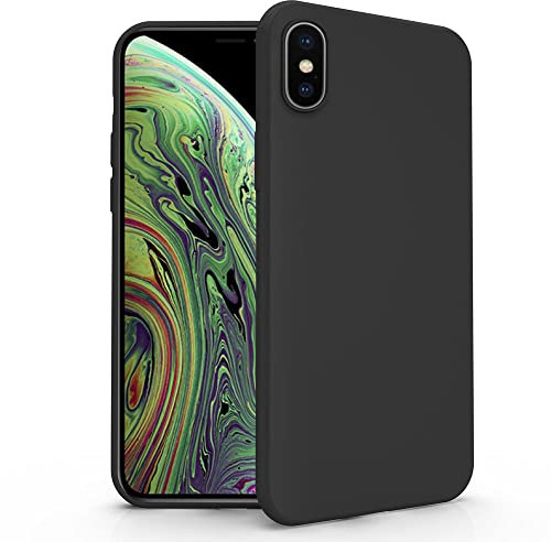 N NEWTOP Cover Compatibile per Apple iPhone XS MAX, Custodia TPU SOFT Gel Silicone Ultra Slim Sottile Flessibile Case Posteriore Protettiva (Nero No Logo)