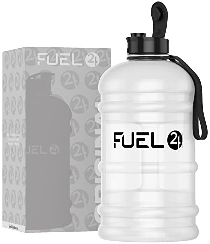 Fuel24 Jug - 2.2 Litre Water Bottle - Extra Strong Flex Material - Drop Proof, Pop or Straw Cap Options - 2.2L Large Gym Sports Bottle, BPA FREE