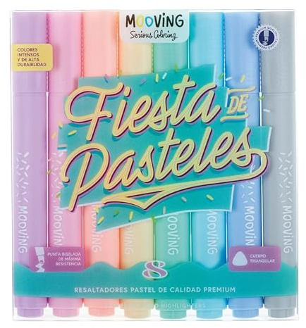 Mooving Resaltadores de colores pastel (juego de 8 piezas)