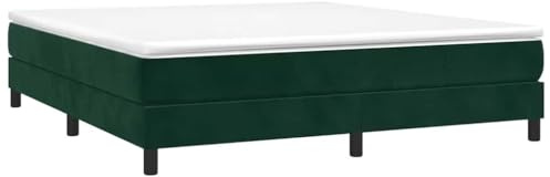 vidaXL Girosäng utan madrass Mörkgrön 180 x 200 cm i sammet