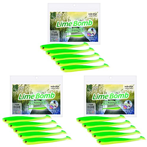 Zite Fishing Gummifische Zander Set – Inzite Shad 12cm Diverse Farben | 15STK Fängige Gummiköder Zanderangeln - Softbait Angelköder UV-Aktiv
