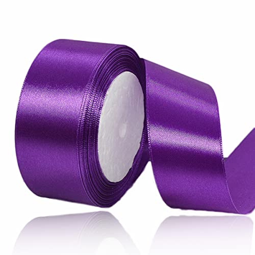 Geschenkband Lila 40mm Breit, 23 Meters Satinband Lila Geschenkbänder Stoff Schleifenband Dekoband zum Geschenkverpackung, Bastelarbeiten, Geburtstag und Hochzeitsdekoration