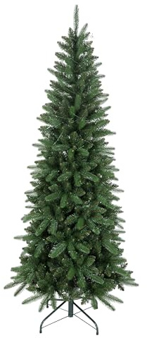 Bellapianta Albero di Natale Slim 180cm Super Folto Realistico Real Touch, Albero di Natale Slim 180 Premium in PE/PVC Verde con Borsa Porta Albero, Guanti e Sacchetto