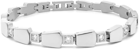 JEROOT Damarmband, lås, armband, magnet, kvinnor, hälsa, magnetarmband, energi, med justeringsverktyg (3 500 gauss), 21 centimeter, Titan Titan magnet