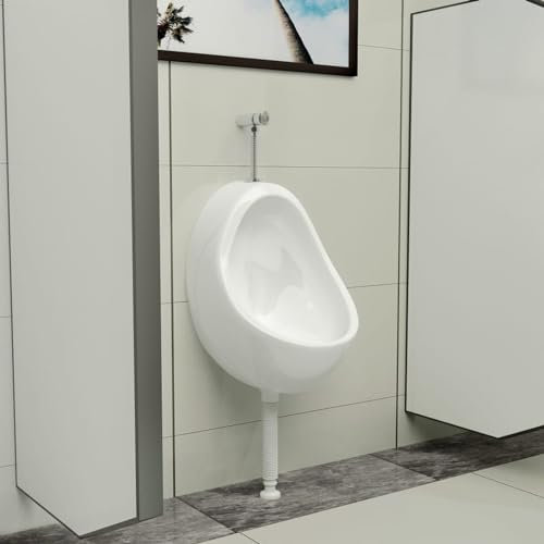 ARKEM Vaso WC Orinatoio Sospeso Mini Bianco,Orinatoio Sospeso con Sciacquone in Ceramica Bianco