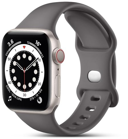CeMiKa Compatible avec Apple Watch Bracelet 38mm 40mm 41mm 42mm 44mm 45mm 46mm 49mm, Bracelets Silicone Remplacement pour iWatch SE SE3 Series 11 10 9 8 7 6 5 4 3 2 1, 38mm/40mm/41mm-S/M, Argile