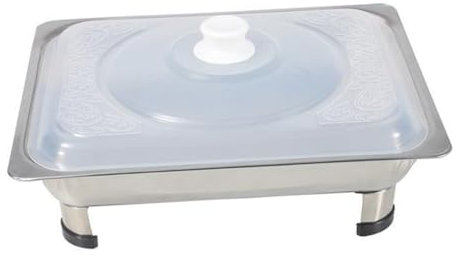 DECHOUS Square Stainless Steel Buffet Plate and Versatile Food Tray Four Legs for Restaurant Use, Sturdy Buffet Supply Suitable for Catering and Quick-Service Food Holding