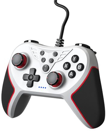 Wired Gamepad For Switch/OLED/PC Computer,Wired Controller Portable Gaming Joystick Handle (white)