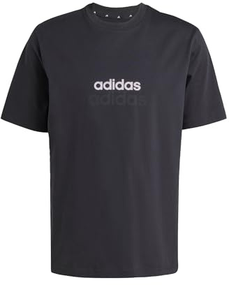 adidas herr Essentials Linear Single Jersey Shirt, Black/White, XXL