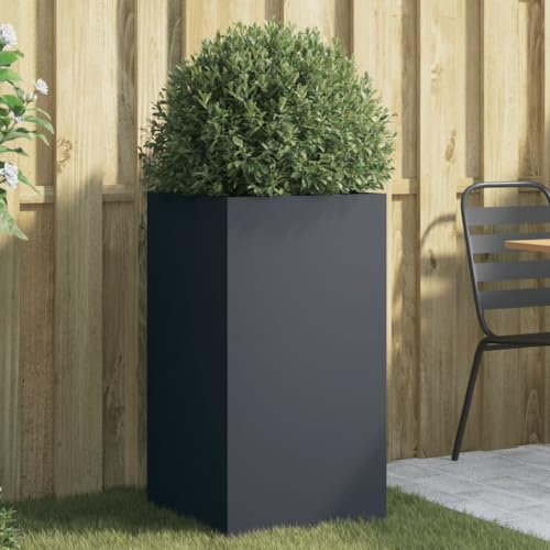 ShGaxin Jardinera de Acero Laminado en frío Antracita 42x38x75 cm, Huerto Urbano Terraza, Jardineras Exterior, Jardineria Maceteros, Mesa De Cultivo, Huerto En Casa - 841579