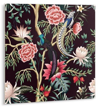 Tulup Cucina Impermeabile 9x30x30cm Pavimento PVC Piastrelle da Parete Adesivi Bagno - Fiori alla moda