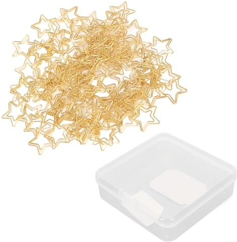 100 Stück Stern-Büroklammern, Goldene Sternförmige Büroklammern, Rutschfestes, Beschichtetes Metall, Niedliche Büroklammern, Tragbare Kleine Büroklammern Für Das Schulbüro