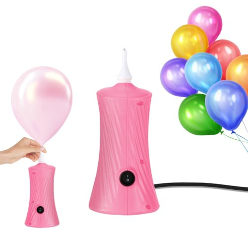 Bomba eléctrica para globos, bomba eléctrica portátil para globos, máquina de globos simple y rápida, inflador eléctrico de globos adecuado para inflar fiestas de cumpleaños, bodas, decoraciones de