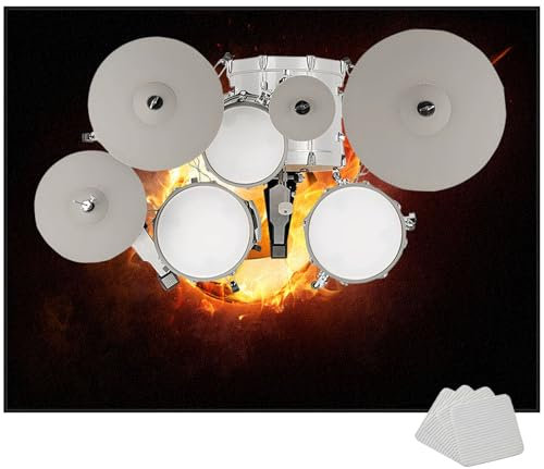 EYKWKB Trommel Teppiche Schlagzeugteppich Drum Teppich Elektronische Schlagzeug Teppich Drum Rug Schallschutz Teppich 200 x 180 cm Schallschutzmatte für Bass Drum Snare Music Carpet Innen und Außen