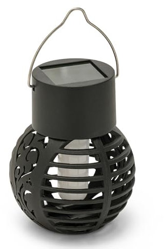 Velamp Lampe solaire suspendue à effet flamme LED. Noir