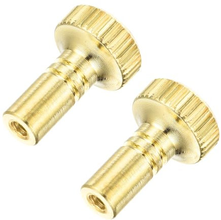 QUARKZMAN 2Pcs Pulsante Accensione/Spegnimento Lampada Sostituzione Pulsante Interruttore Lampada Ottone Estensione Interruttore Lampada Lunghezza 19mm per Presa Lampada, Oro