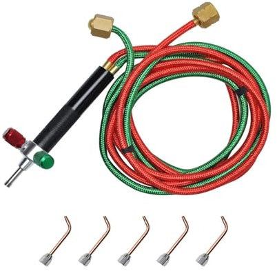 LIUHUANL Micro Mini Chalumeau à gaz Kit de soudure 5 embouts pour bouteilles d'oxygène et tuyaux – Acétylène pour bijoux (04)