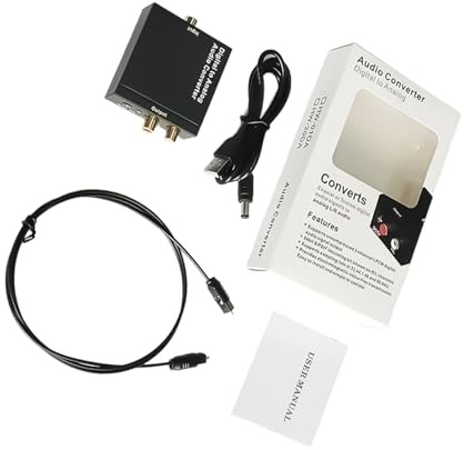 Qsvbeeqj L'adattatore coassiale ottico digitale per analogico stereo 3 5 mm include cavo ottico e cavo di alimentazione USB