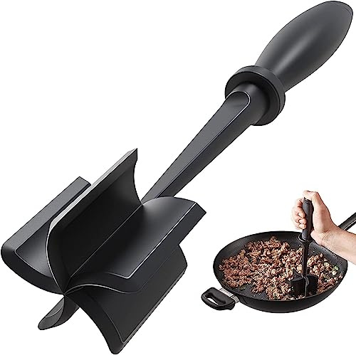 Meat Masher, Chopper & Masher Tool – Ground Beef Smasher, Burger Press Patty Maker, Potato Masher, Meat Tenderizer, Manual Meat Grinder, Kitchen Gadgets & Griddle Accessories for Cooking