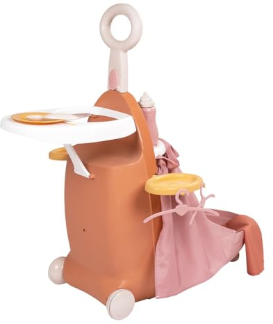 Smoby - Baby Nurse - Valise Nurserie 3 en 1 - pour Poupons Jusqu'à 42 cms - 6 Accessoires - Siège Repas - Coin Nuit - A Partir de 18 Mois - Fabrication Française