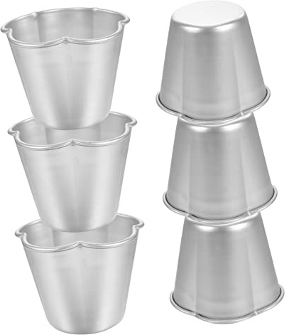 BEBEMOKO 6pezzi Stampi Muffin in Alluminio Antiaderenti Formine Dolci Resistenti Alte Temperature Per Crostate Budini Torte e Pudding Dimensioni Compatte e Facili Da Pulire