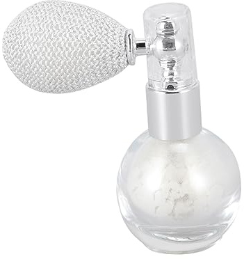 LRXIYODE Highlighter Puder Sprühgerät Perlweiß Feines Glitzerspray für Gesicht Körper Haare Ölfreies Lose Puder Spray Einhandbedienung Sprühflasche für Make Up und Body Glitter