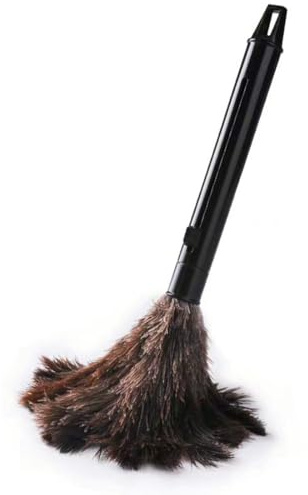 KEMUZ Piumino per Spolverare Professionale in Piume di Struzzo con Manico Estendibile, Morbido e Anti-Statico per Pulizie Delicate su Mobili, Libri e Oggetti Preziosi, Ideale per Casa, Ufficio e Auto