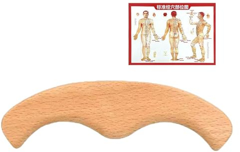 predolo Strumento per massaggio Gua Sha in legno, asta per massaggio Gua Sha, superficie liscia, robusto e multifunzionale, strumento per il viso SPA Sha