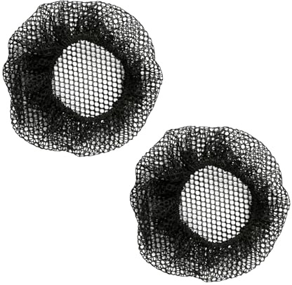 Bojueshaw 2pcs Black Fine Mesh Hair Nets,Breathable Sleeping Caps,Crochet Elastic Hair Covers for Bathing,Face Washing,Cooking, Housework,Salon
