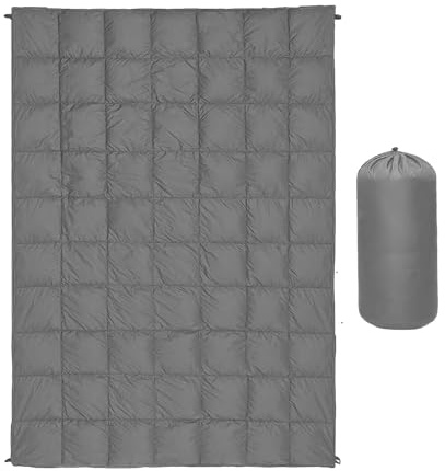 Campingdecke – Daunen-Campingdecke, Indoor-Outdoor-Daunendecken, Polyester, wasserabweisend, faltbar, Reisedecke, Decken für Wandern, Rucksackreisen, Picknick, Reisen, Abenteuer,