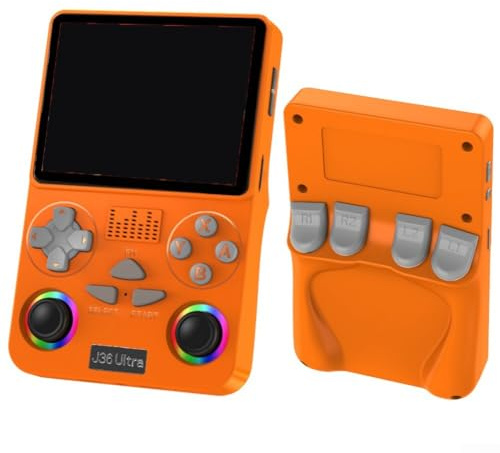 Handheld Game Console J36 Ultra, WiFi Online Multiplayer Open Source HD Gaming Device, Portable Wireless Retro Style Player With Upgradeable Joystick(orange)