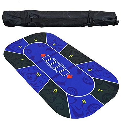 piano da tavolo da poker, Piano del tavolo da poker pieghevole, casinò for blackjack e Texas Hold'em(Blu)