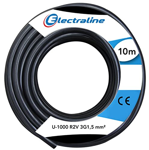 Electraline 20218275C Couronne de Câble U-1000 R2V 3G1, 5 10M, Noir