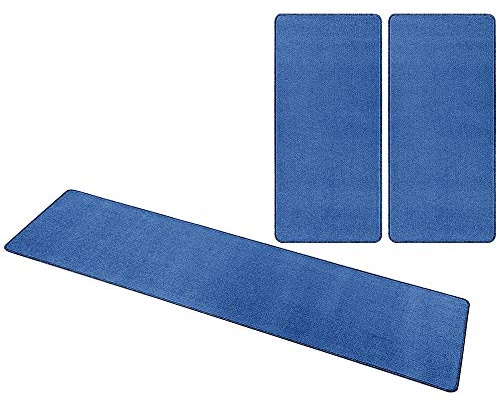 HANSE Home Bettumrandung Nasty Floor | Bettvorleger Set, Farbe:Blau
