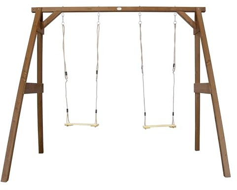 AXI Portique en Bois FSC - 2 Balançoires Enfant en Marron | Balançoire pour Enfants pour l’extérieur/Le Jardin 2 agrès