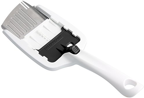 Fackelmann Käsehobel ARCADALINA, Käseschneider aus Edelstahl, Parmesanhobel mit Griff aus Kunststoff (Farbe: Schwarz/Weiß), Menge: 1 Stück