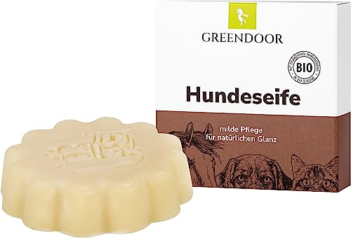 GREENDOOR Hundeseife 80g in Papierschachtel, natürliche Fell-Seife, Natur Fellpflege für Hund + Katze, Hundeshampoo, Fellshampoo, Tiershampoo, Naturseife, Tierpflege, Naturkosmetik, sehr ergiebig