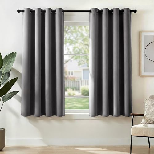 Deconovo Verdunkelungsvorhänge, modernes Schlafzimmer, 2 Stück | 2er Set, H138 x B132 cm, Thermo Vorhänge, Schlafzimmer Gardinen, Wohnzimmer Vorhang, Blackout Curtains, Sichtschutz