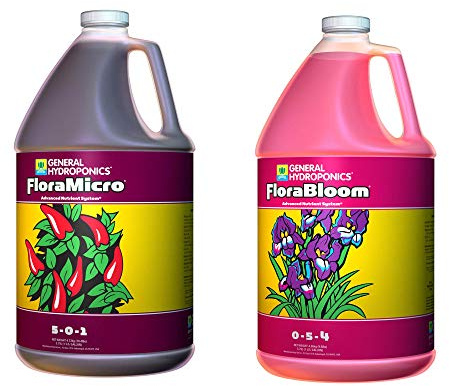 General Hydroponics 1 Gal FloraMicro and FloraBloom Liquid Plant Grow Formula