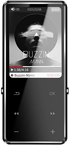 SOTEFE 32GB MP3 Player Bluetooth 2.5D Screen Touch Button Digital Portable MP3 Player With FM Radio Video Speaker Hi-Fi Music Super Sound Voice Recorder A-B Repeti Support Card to 128GB Play More 100H